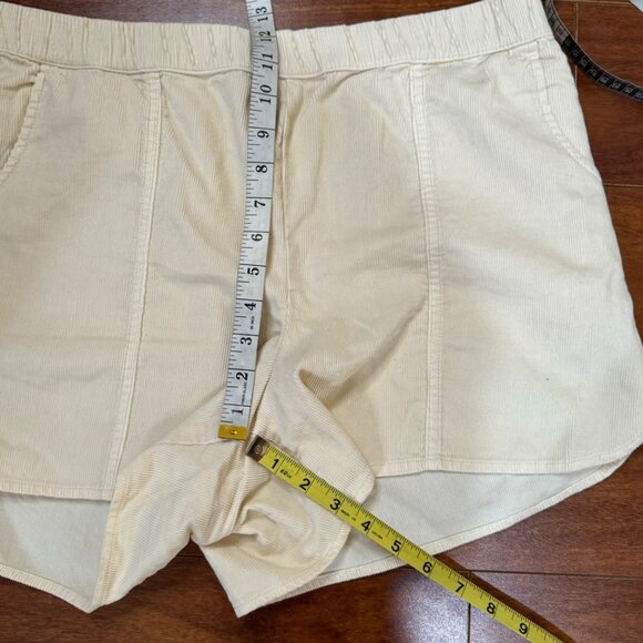 MADEWELL Free & Free Corduroy Elastic Waist Pull On Shorts With Pockets Cream XL - Picture 10 of 11